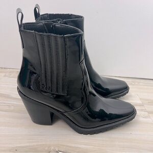 Diba Cheyanne Lug Western Patent Faux Leather Boots